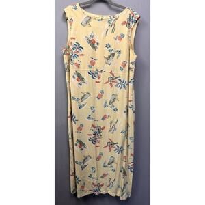 F. L. Malik Maxi Dress Womens XL yellow Cruise Trip Sleeveless Scoop Neck Resort